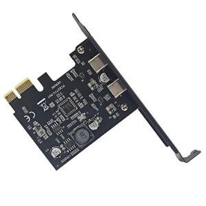 2포트 USB-C PCIe 확장 카드 5Gbps 고속 UPD72 칩 탑재 PCI-E X1 USB3.2 Type-C 어댑터 (게이밍 PC 데스크