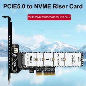 M.2 NVME SSD를 PCIE5.0 X4 확장 카드 라이저 어댑터로 연결하는 2230 2242 22110 하이/로우 프로파일 브래