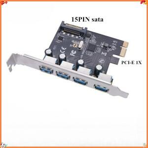 PCI-E 1X to USB 3.0 4포트 확장 카드 5Gbps 익스프레스 USB3.0 허브 어댑터 SATA IDE 전원 공급 데스크탑