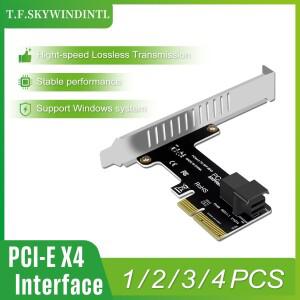 1/2/3/4PCS PCIe 4.0 - SFF-8643 SAS/SATA 어댑터 4포트 RAID 2.5인치 NVME SSD 변환기 NAS/서버/데스크탑