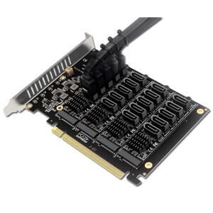 asus 호환 하이퍼 M.2X16 용 칩 어댑터 카드 PCIE X16 NVME M.2 RAID 확장 PCI-E-SATA 20 포트 JMB585