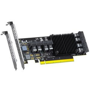 U.2/U.3/M.2 NVMe RAID 수납함 솔루션 PEX8749 컨트롤러가 포함된 8포트 SFF-8643-PCIE 3.0 X16 어댑터 카