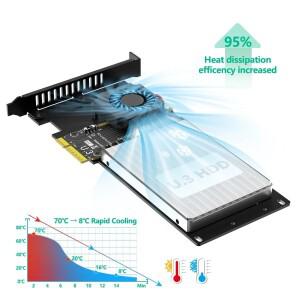 12V 터보 쿨링 팬 PCIe 5.0 x4 to U.3 (SFF-TA-1001) NVMe SSD 어댑터 카드 데스크탑/서버 2.5 컨버터