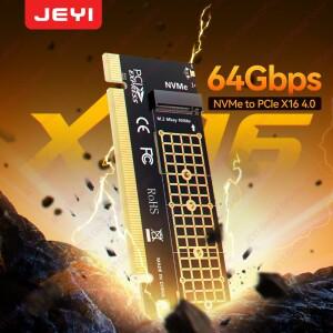 JEYI(64Gbps) M.2 NVMe-PCIe 4.0 x16 어댑터 카드 4TB SSD 지원 2280/2260/2242/2230 NVMe 호환 가능