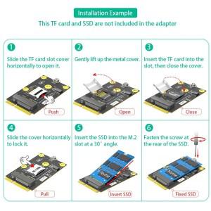 미니 PCIE to M.2 NVMe Key-M SSD 어댑터 카드 라이저 (TF 슬롯 지원 2230/2242 변환기 노트북/데스크탑용)