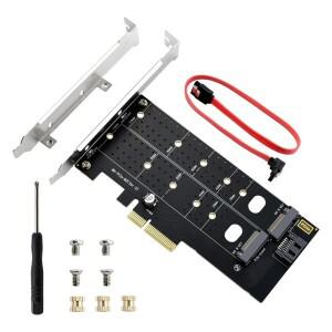 듀얼 M.2 PCIE 어댑터 NVME NGFF-PCIE X4 확장 카드 B-Key/M-Key/B&M Key용 32Gbps SSD