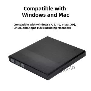 외부 USB 3.0 Type-C DVD/CD 드라이브 데스크탑 및 노트북 모두와 호환되는 고속 DVD-RW 버너/플레이어