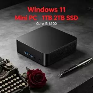 솔리드 데스크탑 미니 PC 윈도우 11 프로 i3 6100 32GB 램 1TB/2TB SSD BT5.2 WiFi6 4K 게이밍 사무용