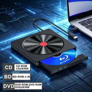 외장 드라이브 USB 3.0 및 Type-C BD 리더 DVD/CD 노트북 PC Windows/Linux/Mac OS용 휴대용 플레이어