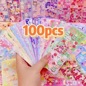 스티커 귀여운 고정 미적 일기 장식 미술 용품 Scrapbooking Lot 종이 책상