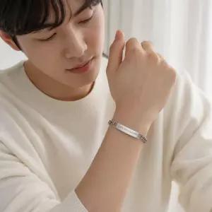 인식표 팔찌 실버 써지컬 배회 어르신 미아방지 주얼리 악세서리