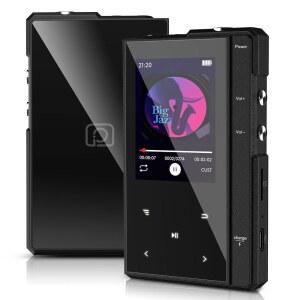 90시간 배터리 수명을 가진 96GB MP3 플레이어 BLUETOOTH 5.0 견고하고 내구성 있는 금속 프레임을 갖춘 PHINISTEC Z6 디지털 오디오 2.4인치 IPS 유리 스크린FM 라디오 최대 256GB 지원(블랙 96GB)