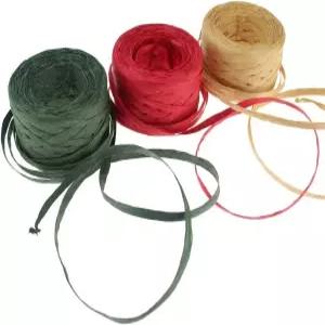 CATRILL 3롤 빨간 녹색 크래프트 1/434 x 492피트 라피아 리본/스트링 각 164피트 크리스마스용 포장지 끈