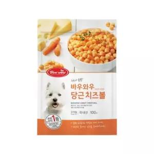 사료 200g 애견 강아지 당근치즈볼 트릿 반려견 간식 보상용 바우와우