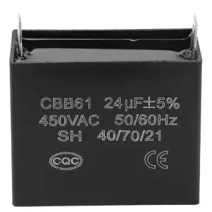 CBB61 시동 가동 커패시터 제너레이터 450V AC 24uF 50/60Hz 400/350/300/250VAC UL/RU 등록