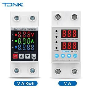 DIN 레일 듀얼 디스플레이 조정 가능 전압 전류 보호기 릴레이 220V 230V의 40A 63A 80A 100A
