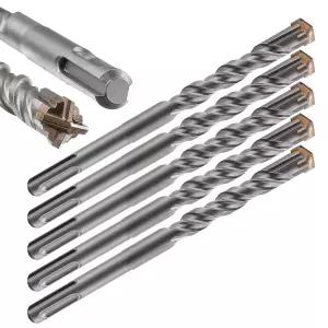 콘크리트 벽돌 돌 해머 드릴용 Wensilon 5pcs 1/2 X 6 -4 십자형 이중 실 카바이드 비트