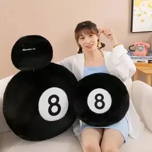 멋진 시뮬레이션 당구 8볼 플러시 베개 부드러운 팔각형 선수 인형 홈 데코 실내 스포츠 선물