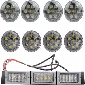 다크 호스 300W 9팩 LED 변환 키트 후드 라이트 존 디어 트랙터 4050 4250 4450 4055 4255 4455 (버전 B)와