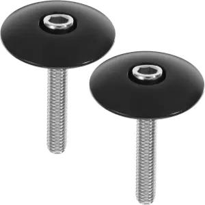 Fyntave 2 세트 블랙 사이클링 헤드셋 스템 탑 캡 1-1/8인치 자전거 프론트 포크 M6x40mm 볼트 포함
