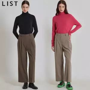 [리스트(LIST)] 데일리 핀턱 와이드 팬츠 (택가격:198000원)