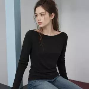 [페이지플린] 파이핑 보트넥 티셔츠_P6CTS018A