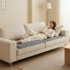 [한일좋은자리]한일좋은자리 65cm 광폭 카본 쇼파전기방석 고밀도 탄소열선 3인용 네이비 65X160