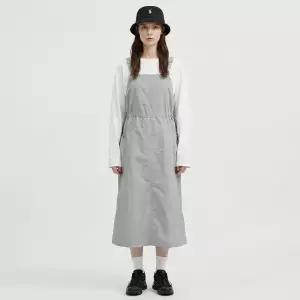 [샵앤][샵앤] 여성 바스락 멜빵 레이어드 허리조절 롱원피스 NARU-WDR-21070-그레이