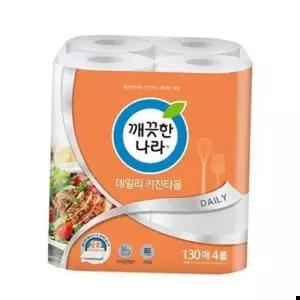 깨끗한나라키친타올 깨끗한나라)데일리키친타올(130매X4롤)