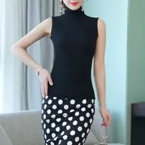 데일리룩 칸프 민소매 폴라티 티민소매 여성 나시 민소매폴라티