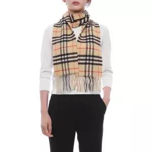 [버버리] 26FW 여성 슬림 체크 캐시미어 머플러 8113377 SAND W 26F