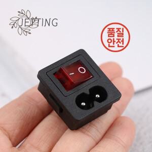 레드 로커 스위치 퓨즈 입구 전원 소켓 커넥터 플러그 250V AC