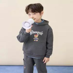 BI6141U104 빈폴 키즈 공용 맨투맨 스웨트 상의 곰돌이 후드 셔츠 애쉬 U 5982474