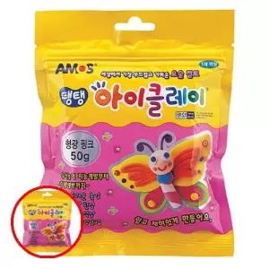 헤이지 C0311 탱탱 50G 형광핑크 점토장난감 만들기재료 유아교구