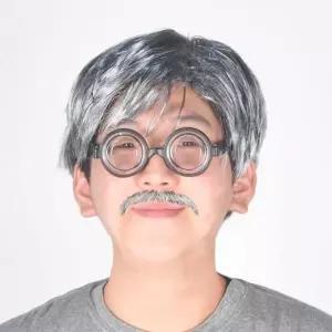 귀신가발 안경 콧수염 노인 분장 코스튬 파티 소품 남자 의상