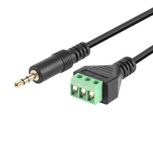 3.5mm 3극 수 플매트 카펫 러그-3Pin AV 나사 오디오 비디오 실드 금도금 밸런스드 수-AV 3-나사 발룬 터미