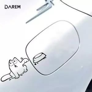 오너클랜 자동차 스티커 고양이 배고픈캣 차량용 주유구 유리 귀여운 데칼 주유구 뒷유리 차량용