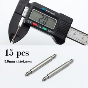 2mm 직경 시계 스프링 바 밴드 핀 액세서리 부품 스테인레스 스틸 링크 16mm 스트랩