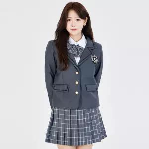 3버튼 블랙라인 그레이 세라복 프레피룩 교복세트