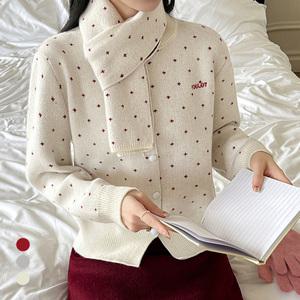 카라 KARRA 크로스배색가디건+머플러SET_A5W0826