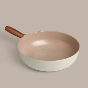인덕션 흰색후라이팬 예쁜후라이팬 코팅후라이팬 우드손잡이 28cm