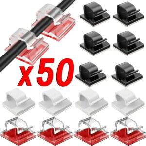마그네틱레일조명 10 20 50PCS 케이블 주최자 클립 와이어 와인 홀더 보호기 USB 케이블 관리 접착 후크 오피스 데스크 클램프