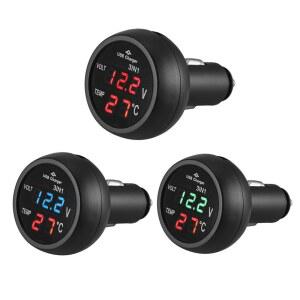 차량전압계 범용 12V 24V 자동차 볼트 미터 자동 LED 디지털 전압계 게이지 USB 충전기 전압 측정기