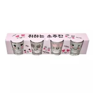 취하는 소주잔 글라스 술잔 사케잔 양주잔 유리잔 4P