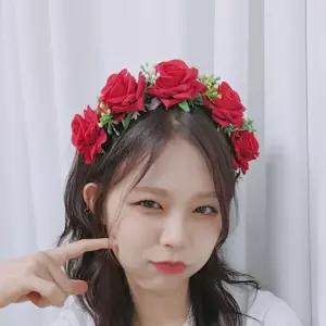 플레인장미 머리띠 셀프웨딩 파티 생일파티 소품 브라이덜샤워 리본머리띠 브라이덜샤워