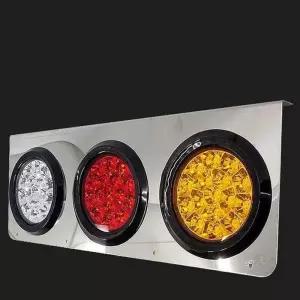 3구 24v 테일 램프 led 데루등 트럭 후미등 스텐판