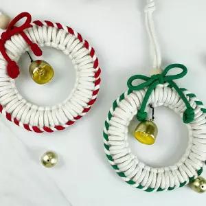 도어벨 만들기 크리스마스 리스 마크라메 DIY 기타장식용품 수업용키트 매듭공예 장식종 Z-5F5F0