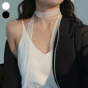 초커 리본 레이어드 두줄 레이스 ELP007 스카프