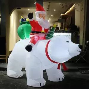 [인테리어가구]LED 벌룬 대형 산타 북극곰 인형 1.7m 산타 할아버지인형 크리스마스 포토존 산 (S27724349)