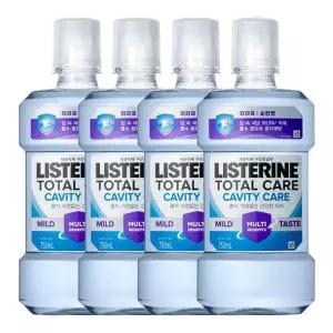 리스테린 토탈케어 캐비티케어 마일드 750ml 4개